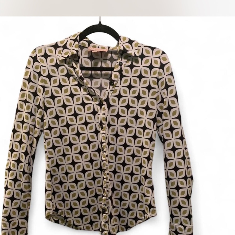 Cottsgecore Philosophy Geometric button down shirt Womens size SP